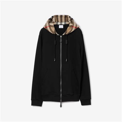 burberry zip hoodie plaid hood|heavy weight hoodie burberry.